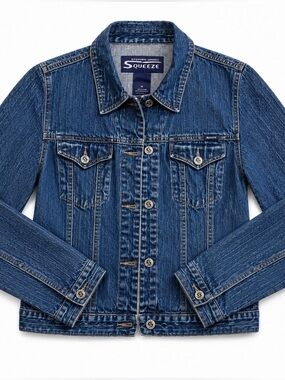 Stephen Hardy Squeeze Y2K Fitted Denim Jacket Medium Vintage Blue Jean